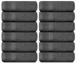 Load image into Gallery viewer, Luxury Washcloths for Bathroom Hotel Spa 12 Set 13x13 Inch Dark Gray Circlet