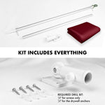Load image into Gallery viewer, G128 Combo Pack: 6 Feet Tangle Free Spinning Flagpole (Silver) Solid Burgundy Flag 3x5 ft Printed 150D Brass Grommets (Flag Included) Aluminum Flag Pole