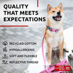 Load image into Gallery viewer, Reflective Cotton Dog Collar Eco Friendly Alt to Nylon Collar 10  16 in Neck x