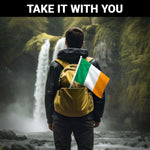 Load image into Gallery viewer, G128 2 Pack: Ireland Irish Car Flag  11x17 In  Double LiteWeave Pro Series Double Sided Printed 150D Polyester  Flagpole Included  Perfect for Festival Celebrations, Parades