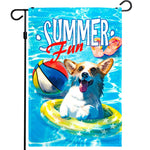 Load image into Gallery viewer, Summer Fun with Dog in Pool Garden Flag 12x18 Inch Printed 150D Polyester