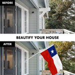 Load image into Gallery viewer, G128 Combo Pack: 6 Ft Tangle Free Aluminum Spinning Flagpole (White) &amp; Chile Chilean Flag 3x5 Ft, ToughWeave Series Embroidered 300D Polyester  Pole with Flag Included