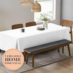 Load image into Gallery viewer, 2 Pack Classic White Tablecloth 90x132 in Table Cover for 6 Ft Rectangle Tables