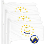 Load image into Gallery viewer, G128 3 Pack: Rhode Island RI No Golden Border State Flag  3x5 Ft  ToughWeave Series Embroidered 300D Polyester  Embroidered Design, Indoor/Outdoor, Brass Grommets