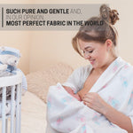 Load image into Gallery viewer, Muslin Swaddle Blankets Large Size Soft Breathable Bamboo Cotton Prevents Overheating Set of 2 Gender Neutral Design Nursing Cover Swaddling Blanket Feather Print Boy Girl Burp Cloth