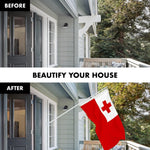 Load image into Gallery viewer, G128 Combo Pack: 6 Ft Tangle Free Aluminum Spinning Flagpole (White) &amp; Tonga Tongan Flag 3x5 Ft, LiteWeave Pro Series Printed 150D Polyester  Pole with Flag Included