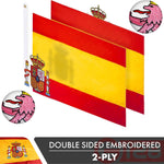 Load image into Gallery viewer, Spain Spanish Flag 3x5 Ft 5Pack Doublesided Embroidered Polyester By G128