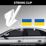 Load image into Gallery viewer, G128 2 Pack: Ukraine Ukrainian Car Flag  11x17 In  Double LiteWeave Pro Series Double Sided Printed 150D Polyester  Flagpole Included  Perfect for Festival Celebrations, Parades