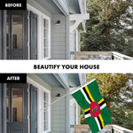 Load image into Gallery viewer, G128 Combo Pack: 6 Ft Tangle Free Aluminum Spinning Flagpole (Silver) &amp; Dominica Dominican Flag 3x5 Ft, LiteWeave Pro Series Printed 150D Polyester  Pole with Flag Included