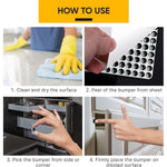 Load image into Gallery viewer, Cabinet Door Bumpers 128 Pcs   Black Self Adhesive Pads Cabinet Stoppers Rubber Bumpers for Drawers Cupboards Cutting Boards Glass Tops Picture Frames Kitchen Furniture (Hemispherical)