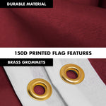 Load image into Gallery viewer, G128 Combo Pack: 6 Feet Tangle Free Spinning Flagpole (Silver) Solid Burgundy Flag 3x5 ft Printed 150D Brass Grommets (Flag Included) Aluminum Flag Pole