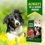 Load image into Gallery viewer, Triple Flavor Dog Rawhide Treats Duck &amp; Chicken Human Grade Meat Natural &amp; Organic Pet Dried Snacks Grain Free Long Lasting Chews for Large &amp; Small Dogs Best Sticks for Healthy Teeth