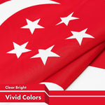 Load image into Gallery viewer, G128 5 Pack: Singapore Singaporean Flag  3x5 Ft  LiteWeave Pro Series Printed 150D Polyester  Country Flag, Vibrant Colors, Brass Grommets, Thicker and More Durable Than 100D 75D Polyester