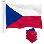 Load image into Gallery viewer, G128 5 Pack: Czech Republic Czech Flag  3x5 Ft  Printed 150D Polyester  Indoor/Outdoor, Vibrant Colors, Brass Grommets, Quality Polyester, Much Thicker More Durable Than 100D 75D Polyester