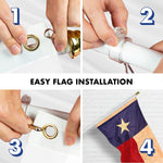 Load image into Gallery viewer, G128 Combo Pack: 5 Ft Tangle Free Aluminum Spinning Flagpole (White) &amp; Texas TeaStained Flag 2x3 Ft, ToughWeave Pro Series Embroidered 420D Polyester  Pole with Flag Included