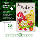 Load image into Gallery viewer, Combo Pack Garden Flag Stand Black 36x16 in and Garden Flag 12x18 in Spring