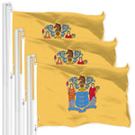 Load image into Gallery viewer, G128 3 Pack: New Jersey NJ State Flag  3x5 Ft  LiteWeave Pro Series Printed 150D Polyester  Indoor/Outdoor, Vibrant Colors, Brass Grommets, Thicker and More Durable Than 100D 75D Polyester
