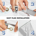 Load image into Gallery viewer, G128 Combo Pack: 5 Ft Tangle Free Aluminum Spinning Flagpole (Silver) &amp; Solid White Color Flag 2.5x4 Ft, LiteWeave Pro Series Printed 150D Polyester  Pole with Flag Included