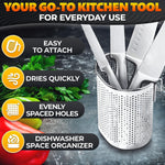 Load image into Gallery viewer, Chopstick Dishwasher Basket 3.5x2.7x3.9  – Stainless Steel Chopstick Holder for Dishwasher with Hooks Oval Design Rust Resistant Perforated Utensil Caddy for Straws Teaspoons &amp; Small Kitchen Tools