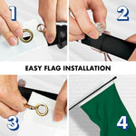 Load image into Gallery viewer, G128 Combo Pack: 5 Ft Tangle Free Aluminum Spinning Flagpole (Black) &amp; Solid Dark Green Color Flag 2x3 Ft, LiteWeave Pro Series Printed 150D Polyester  Pole with Flag Included