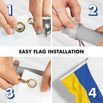 Load image into Gallery viewer, G128 Flag Pole 6FT Silver Tangle Free &amp; Ukraine Ukrainian Flag 3x5 Ft Combo Printed 150D Polyester