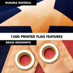 Load image into Gallery viewer, G128 Combo Pack: 6 Ft Tangle Free Aluminum Spinning Flagpole (Black) &amp; American USA TeaStained Flag 3x5 Ft, LiteWeave Pro Series Printed 300D Polyester  Pole with Flag Included