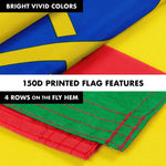 Load image into Gallery viewer, Flag Pole 6FT Silver Tangle Free &amp; Ethiopia Ethiopian Flag 3x5 Ft Combo Printed 150D Polyester By G128