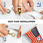 Load image into Gallery viewer, G128 Combo Pack: 6 Ft Tangle Free Aluminum Spinning Flagpole (White) &amp; USA TeaStained Flag 3x5 Ft, ToughWeave Pro Series Embroidered 420D Polyester  Pole with Flag Included