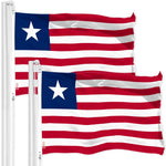 Load image into Gallery viewer, G128 2 Pack: Liberia Liberian Flag  3x5 Ft  LiteWeave Pro Series Printed 150D Polyester  Country Flag, Indoor/Outdoor, Vibrant Colors, Brass Grommets, Thicker and More Durable Than 100D 75D Poly