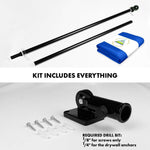 Load image into Gallery viewer, G128 Combo Pack: 6 Ft Tangle Free Aluminum Spinning Flagpole (Black) &amp; Nicaragua Nicaraguan Flag 3x5 Ft, LiteWeave Pro Series Printed 150D Polyester  Pole with Flag Included