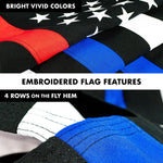 Load image into Gallery viewer, G128  6 Feet Tangle Free Spinning Flagpole (White) Thin Blue&amp;Red Line Flag Brass Grommets Spun Polyester 3x5 ft (Flag Included) Aluminum Flag Pole