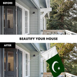 Load image into Gallery viewer, G128 Combo Pack: 6 Ft Tangle Free Spinning Flagpole (Silver) &amp; Pakistan Flag 3x5 Ft Printed 150D Polyester, Brass Grommets (Flag Included) Aluminum Flag Pole