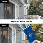 Load image into Gallery viewer, G128 Combo Pack: 6 Ft Tangle Free Aluminum Spinning Flagpole (Black) &amp; North Atlantic Treaty Org NATO Flag 3x5 Ft, LiteWeave Pro Series Printed 150D Polyester  Pole with Flag Included