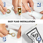 Load image into Gallery viewer, G128 Combo Pack: Flag Pole 6 FT White Tangle Free &amp; Join or Die White Flag 3x5 FT Brass Grommets Printed Polyester (Flag Included) Aluminum Flag Pole