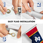 Load image into Gallery viewer, G128 Combo Pack: 6 Ft Tangle Free Aluminum Spinning Flagpole (Silver) &amp; Mississippi 2020 MS State Flag 3x5 Ft, ToughWeave Series Embroidered 300D Polyester  Pole with Flag Included