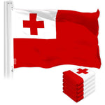 Load image into Gallery viewer, G128 5 Pack: Tonga Tongan Flag  3x5 Ft  LiteWeave Pro Series Printed 150D Polyester  Country Flag, Indoor/Outdoor, Vibrant Colors, Brass Grommets, Thicker and More Durable Than 100D 75D Polyester