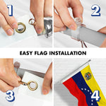 Load image into Gallery viewer, G128 Combo Pack: 6 Ft Tangle Free Aluminum Spinning Flagpole (Silver) &amp; Venezuela Venezuelan Flag 3x5 Ft, Double ToughWeave Series Double Sided Embroidered 210D Polyester  Pole with Flag Included