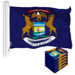 Load image into Gallery viewer, Michigan MI State Flag 3x5 Ft 5Pack 150D Printed Polyester By G128