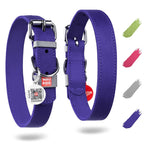 Load image into Gallery viewer, Purple Long Lasting Leather Dog Collar for XSmall Dogs 811 inch Neck x 1/2 inch