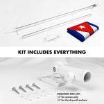 Load image into Gallery viewer, G128 Combo Pack: 6 Ft Tangle Free Aluminum Spinning Flagpole (Silver) &amp; Cuba Cuban Flag 3x5 Ft, ToughWeave Series Embroidered 300D Polyester  Pole with Flag Included