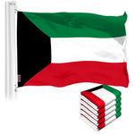 Load image into Gallery viewer, G128 5 Pack: Kuwait Kuwaiti Flag  3x5 Ft  LiteWeave Pro Series Printed 150D Polyester  Country Flag, Indoor/Outdoor, Vibrant Colors, Brass Grommets, Thicker and More Durable Than 100D 75D Poly