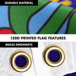 Load image into Gallery viewer, G128 Combo Pack: 6 Ft Tangle Free Spinning Flagpole (Black) &amp; New Hampshire Flag 3x5 Ft Printed 150D Polyester, Brass Grommets (Flag Included) Aluminum Flag Pole