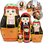 Load image into Gallery viewer, Polish Nesting Dolls Set 5 pcs Hand Painted Wooden Matryoshka Dolls in Polish