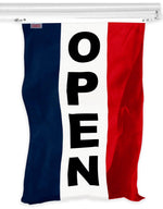 Load image into Gallery viewer, G128 Open Vertical sign Flag  3x5 feet  Printed 150D, Indoor/Outdoor, Vibrant Colors, Brass Grommets, Quality Polyester, Much Thicker More Durable Than 100D 75D Polyester