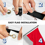 Load image into Gallery viewer, G128 Combo Pack: 5 Ft Tangle Free Aluminum Spinning Flagpole (Black) &amp; Solid Red Color Flag 2.5x4 Ft, LiteWeave Pro Series Printed 150D Polyester  Pole with Flag Included