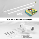 Load image into Gallery viewer, G128 Combo Pack: 6 Ft Tangle Free Spinning Flagpole (White) &amp; Delaware Flag 3x5 Ft Printed 150D Polyester, Brass Grommets (Flag Included) Aluminum Flag Pole