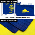 Load image into Gallery viewer, G128 Combo Pack: 6 Ft Tangle Free Spinning Flagpole (Silver) &amp; Oregon Double Sided Flag 3x5 Ft Printed 150D Polyester, Brass Grommets (Flag Included) Aluminum Flag Pole