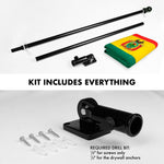 Load image into Gallery viewer, G128 Combo Pack: 6 Ft Tangle Free Aluminum Spinning Flagpole (Black) &amp; Bolivia Flag 3x5 Ft, Double ToughWeave Series Double Sided Embroidered 210D Polyester  Pole with Flag Included