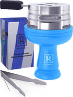 Load image into Gallery viewer, Blue Hookah Bowl Set Silicone Premium Shisha Bowl Phunnel for Smoking with Tongs