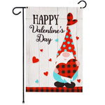 Load image into Gallery viewer, G128 Garden Flag Happy Valentine's Day Gnome Holding Plain Heart 12x18 Blockout Fabric